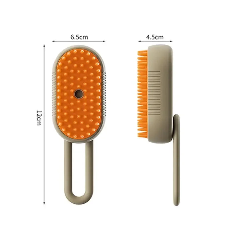 Brosse à Vapeur 3-en-1  Toilettage, Massage et Élimination des Poils Emmêlés