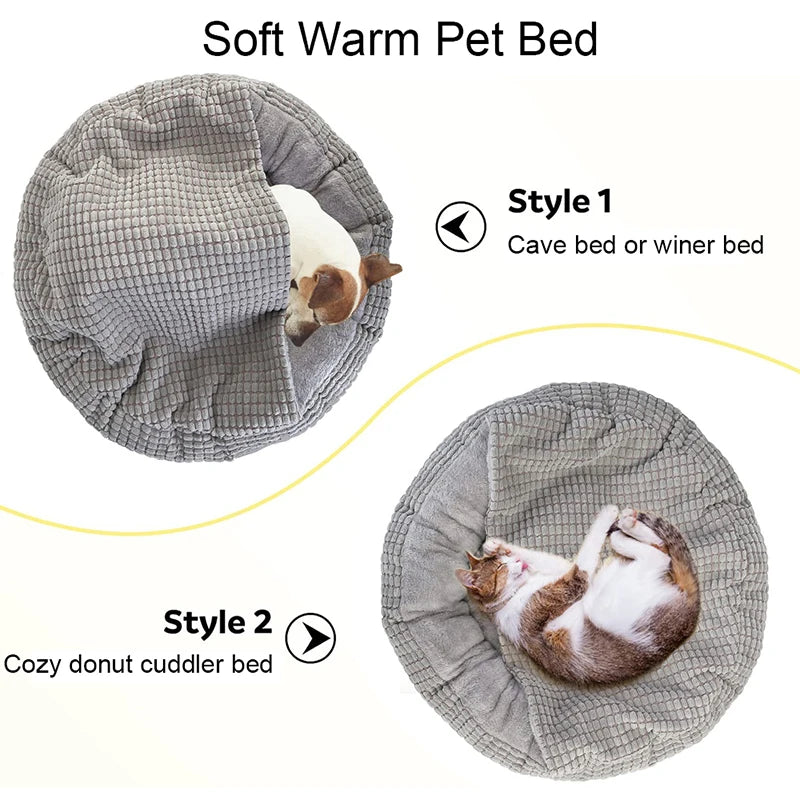 Lit Rond Moelleux Anti-Stress pour Chien et Chat